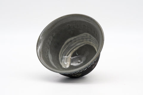 Ao-Mishima with Pink and Yellow Flowers Kiyomizu Yunomi - 100ml