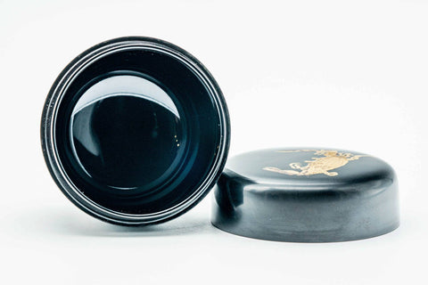 Japanese Natsume - Golden Crab Black Urushi Lacquered Matcha Tea Caddy - 100ml