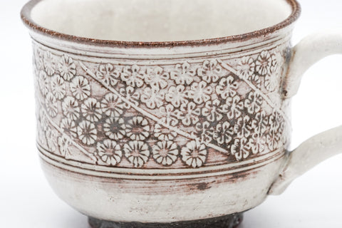 Floral Kohiki Mishima Cup and Saucer - 170ml