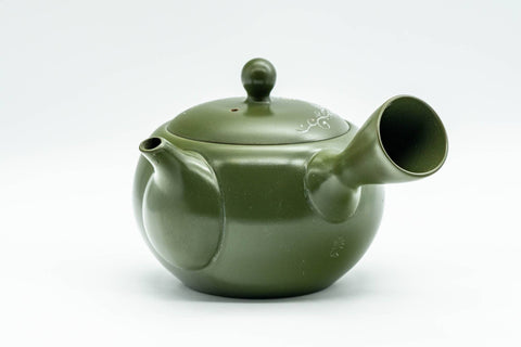 Japanese Kyusu - 莞山 Nakano Kanzan - Floral Green Ryokudei Tokoname-yaki Debeso Teapot - 250ml