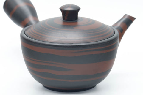 Japanese Kyusu - Black Red Nerikomi Tokoname Teapot - 170ml