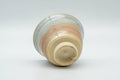 Tezumi — Japanese Teacup - Small Pink White Drip-Glazed Guinomi - 40ml — top-down view of the interior