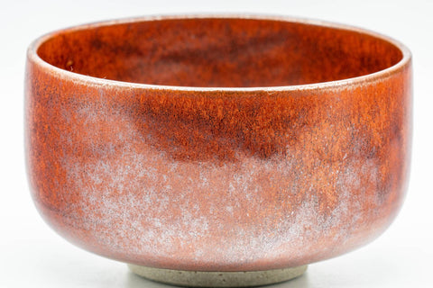 Japanese Matcha Bowl - Metallic Red Glazed Hantsutsu-gata Chawan - 350ml - Tezumi