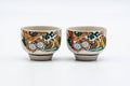 Tezumi — Japanese Teacups - Pair of Small Floral Kutani-yaki Guinomi - 40ml — front view
