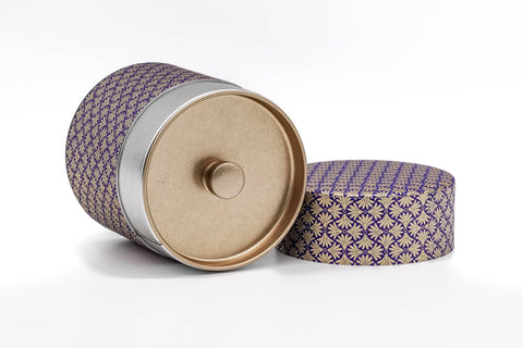 Blue Gold Tessellation Washi Tea Canister - 150g