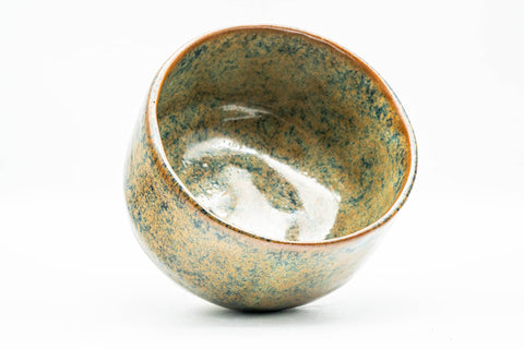 Japanese Matcha Bowl - Blue Green Speckled Hantsutsu-gata Chawan - 400ml
