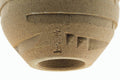 Tezumi — Japanese Teacup - Carved Spiraling Stoneware Yunomi - 120ml — inverted showing the foot ring