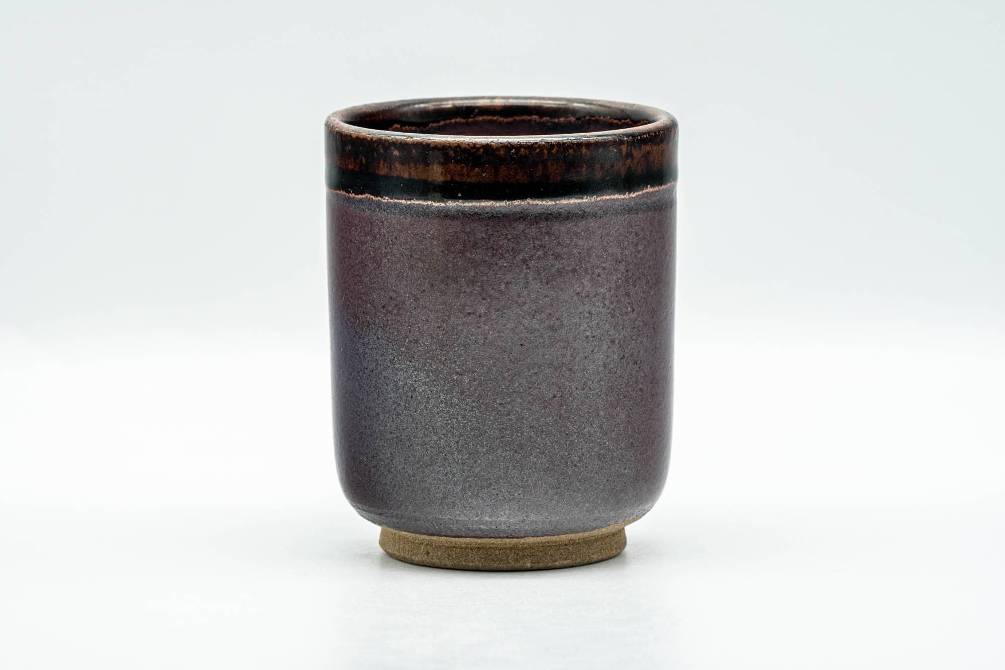 Japanese Teacup - Metallic Purple Brown Drip-Glazed Yunomi - 160ml