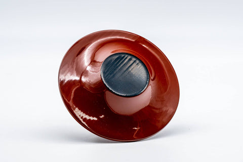 Japanese Chataku - Set of 10 Crab Red Lacquered Tea Saucers