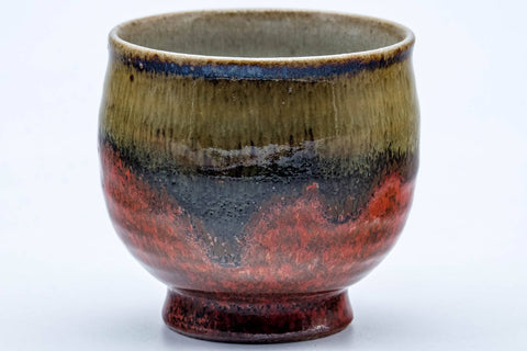 Japanese Teacup - Red Brown Drip-Glazed Yunomi - 165ml