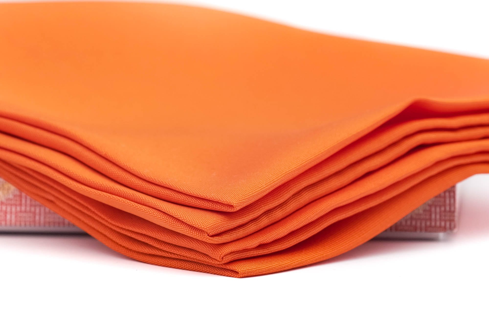 Japanese Fukusa - 7号 Vermillion Orange Silk Shioze Purifying Cloth