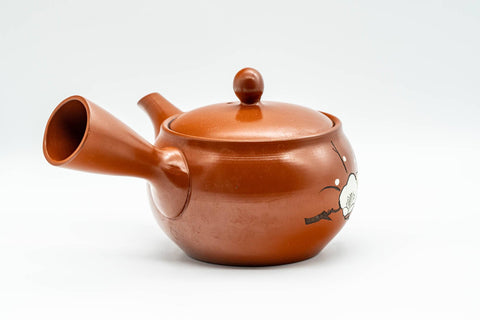 Japanese Kyusu - Plum Blossom Tokoname-yaki Teapot with Mesh Strainer - 350ml - Tezumi