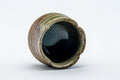 Tezumi — Japanese Teacup - Ash Glazed Floral-Shpaed Shigaraki-yaki Yunomi - 100ml — three-quarter view