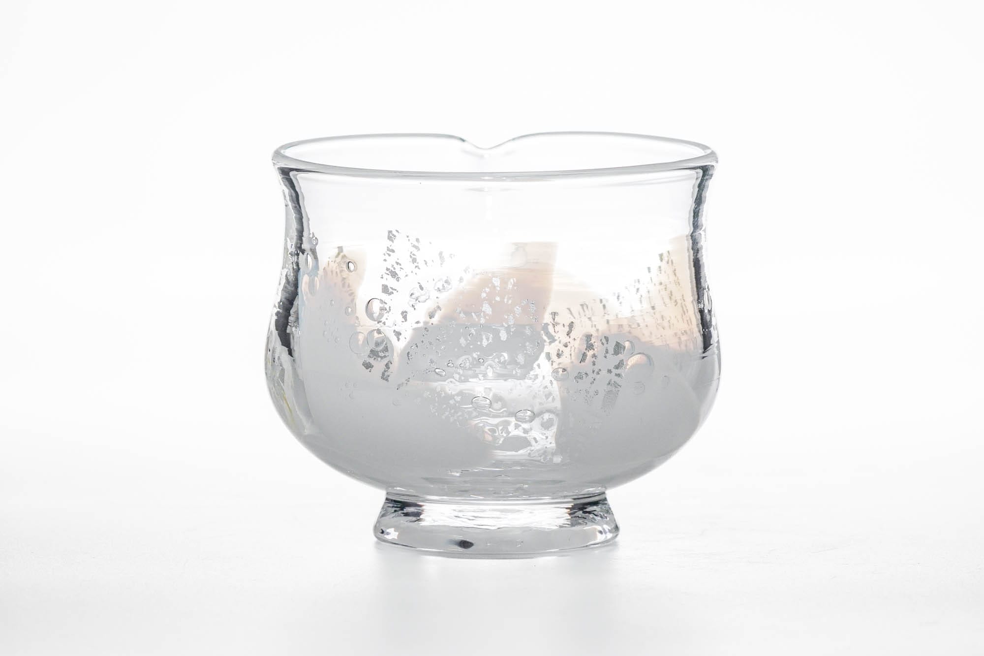 Japanese Matcha Bowl - 翠華園 Suikaen - 巴 White Tomoe Glass Pouring Chawan - 200ml