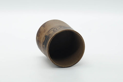 Japanese Teacup - Abstract Beige Brown Rustic Yunomi - 180ml