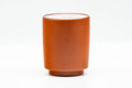 Japanese Teacup - Red Shudei White Inner-Glazed Tokoname-yaki Yunomi 150ml - front view of the smooth red shudei yunomi
