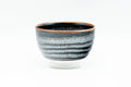 Japanese Teacup - Wavy Tenmoku Glazed Guinomi - 50ml - side view showing the streaked glaze