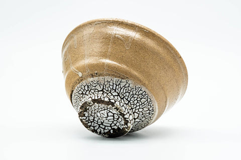 Japanese Matcha Bowl - Beige Crazed Kairagi Glazed O-ido Chawan - 350ml