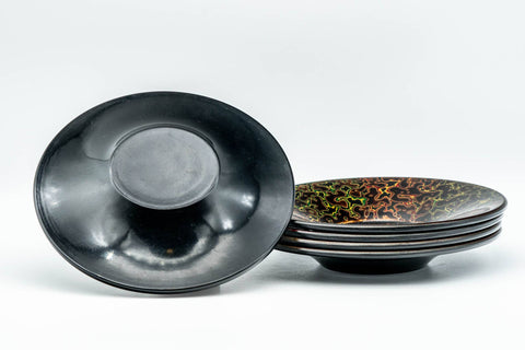 Japanese Chataku - Set of 5 唐塗 Kara-nuri Urushi Lacquer Tea Coasters - Tezumi