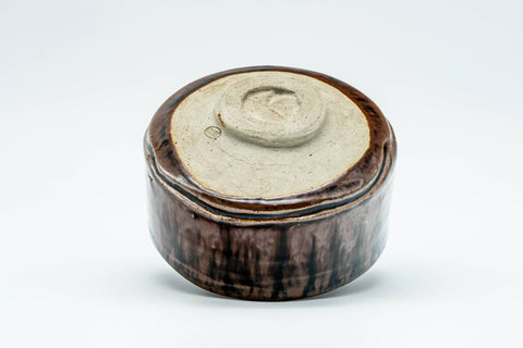 Japanese Matcha Bowl - 加藤景次 Keiji Kato - Drip-Glazed Seto-yaki Chawan in Wooden Box - 350ml