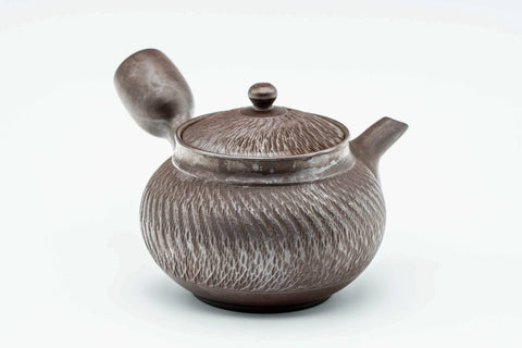 Japanese Kyusu - Engraved Tochiri Banko-yaki Debeso Teapot - 180ml