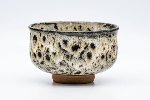 Japanese Matcha Bowl - Black Yellow Hare's Fur Glazed Chawan - 250ml