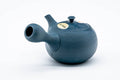 Mogake Seaweed Blue Tokoname Teapot - 200ml - view showing the spout and side handle