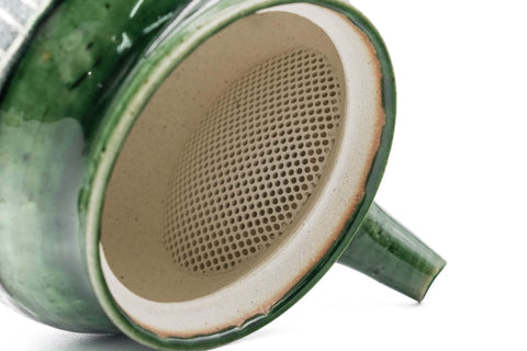 Green Oribe Slip Inlay Tokoname Teapot - 280ml
