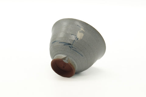 Tezumi — Japanese Teacup - Blue Grey Egret Yunomi - 150ml — top-down view of the interior