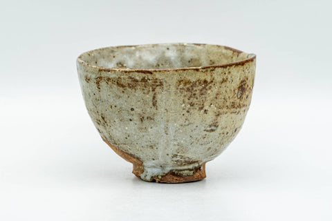 Tezumi — Japanese Teacup - Beige Textured Glazed Wabi Sabi Yunomi - 90ml — front view from another angle