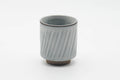 Tezumi — Japanese Teacup - Spiraling White Grey Glazed Yunomi - 130ml — front view from another angle