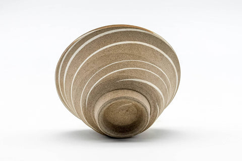Tezumi — Japanese Teacup - Brown Spiraling Sage Interior Glazed Yunomi - 100ml — top-down view of the interior