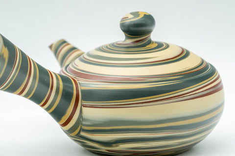Japanese Kyusu - 沢田 Sawada, 靖仙 Yasusen Kiln - Nerikomi Tokoname-yaki Do-ake Teapot - 130ml