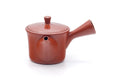 Tezumi — Japanese Kyusu - Bamboo Engraved Tokoname Mesh Teapot - 260ml — three-quarter view from the opposite side