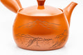 Tezumi — Japanese Kyusu - Large Mountain Engraved Tokoname-yaki Teapot - 550ml — closeup of the decoration