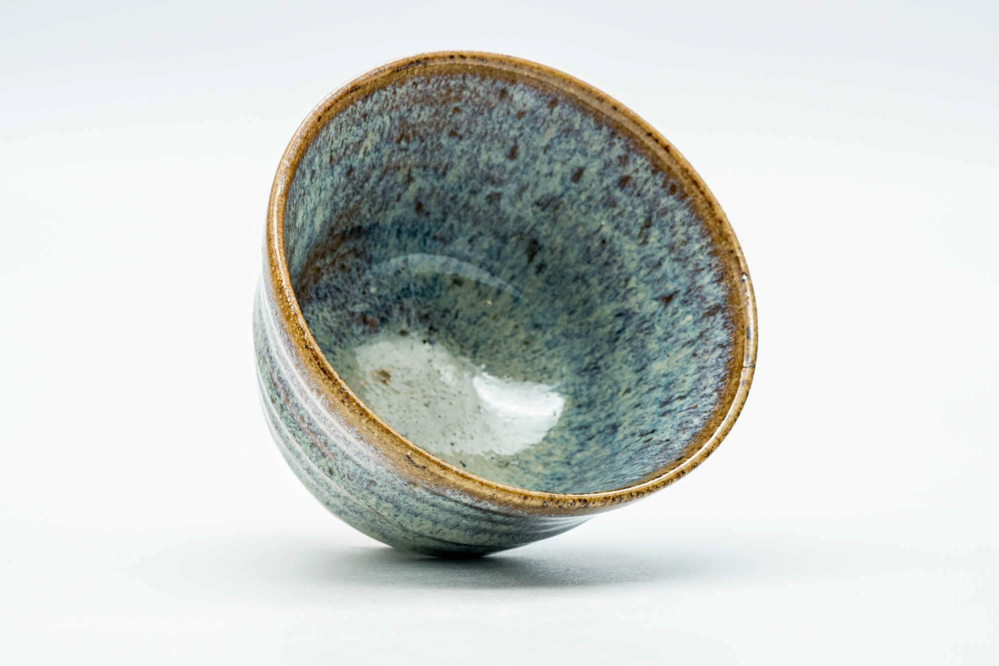 Japanese Teacup - Blue Orange Hare's Fur Glazed Yunomi - 140ml