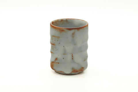 Tezumi — Japanese Teacup - Orange White Glaze Yunomi - 110ml — front view
