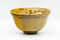 Japanese Matcha Bowl - Yellow Brown Drip-Glazed Hatazori-gata Chawan - 400ml - Tezumi