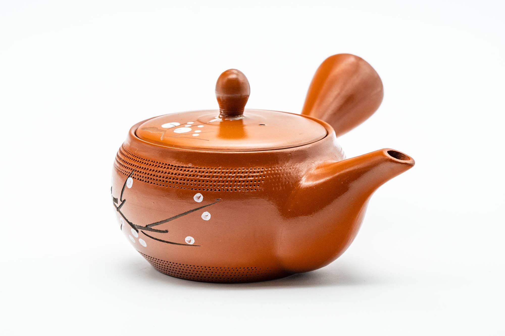 Japanese Kyusu - Ume Plum Blossom Textured Tokoname-yaki Mesh Teapot - 275ml