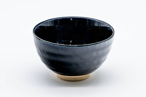 Deep Blue-Black Glazed Mino-yaki Chawan