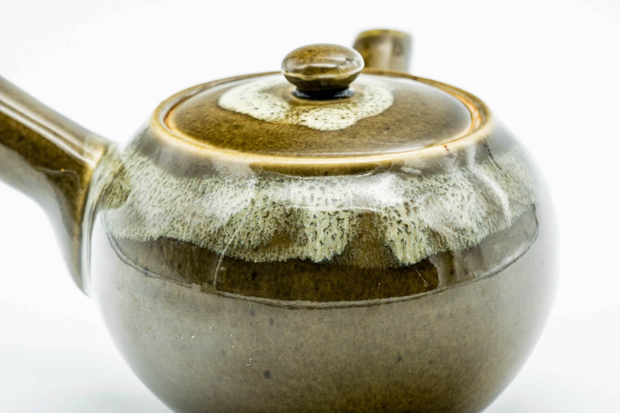 Japanese Kyusu - Dark Green Glazed Ceramic Filter Teapot - 350ml