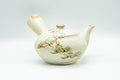 Tezumi — Japanese Kyusu - Beige Foliage Kiyomizu-yaki Debeso Teapot - 300ml — three-quarter view