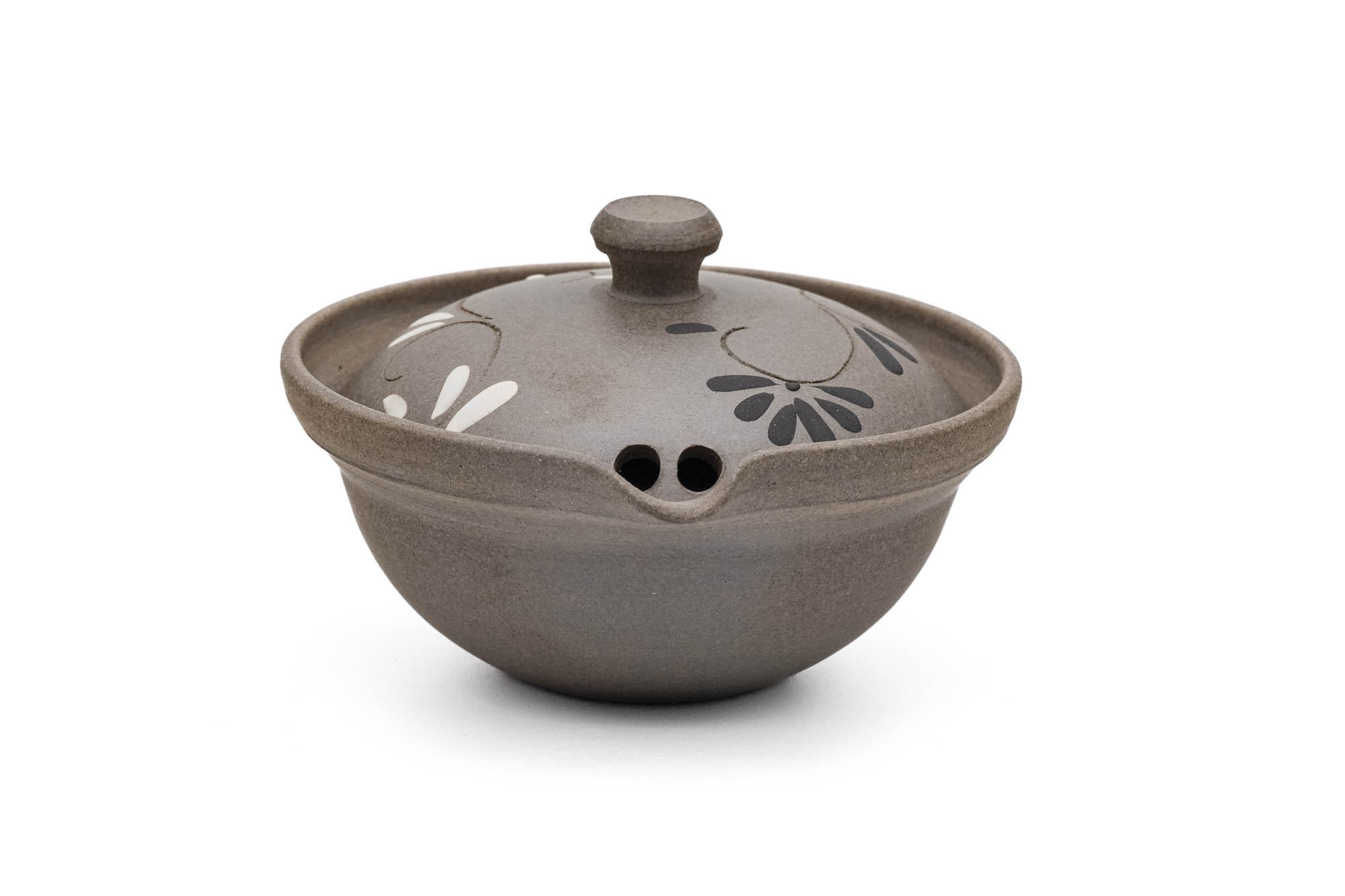 Japanese Chaho - 都築豊 Tsuzuki Yutaka - Floral Yakishime Shiboridashi-style Teapot - 80ml