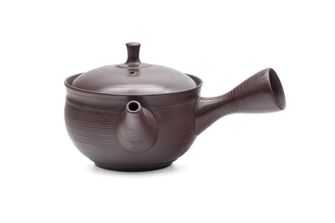 Brown Yōhen Plum Blossoms Tokoname Teapot - 200ml