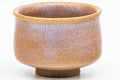 Tezumi — Japanese Teacup - Beige Pink Glazed Hagi-yaki Guinomi - 50ml — tipped to show the interior