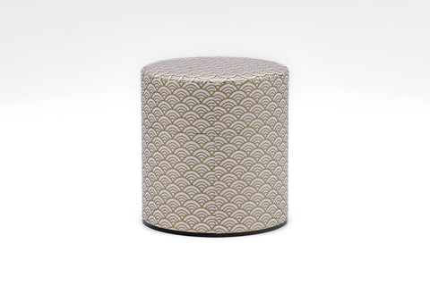 Gold White Seigaiha Washi Tea Canister - 100g