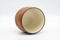Tezumi — Japanese Teacup - Floral Textured Golden Red and White Inner Glazed Yunomi - 200ml — three-quarter view