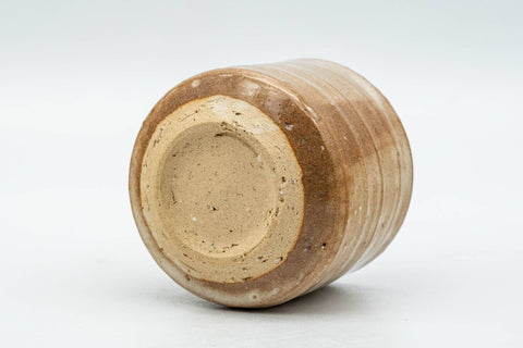 Tezumi — Japanese Teacup - Beige Drip-Glazed Hagi-yaki Yunomi - 70ml — top-down view of the interior