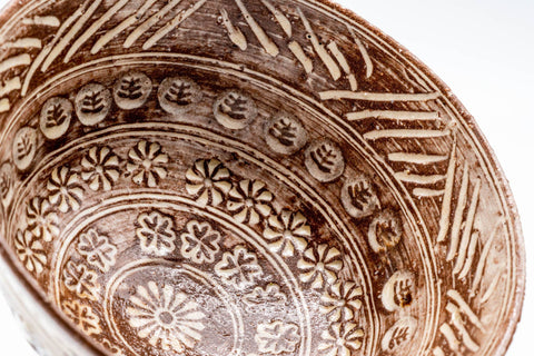 Hana Mishima Kiyomizu-yaki Chawan