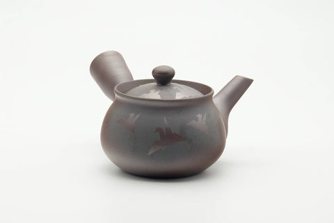 Japanese Kyusu - Bird Embossed Banko-yaki Mesh Filter Teapot - 180ml